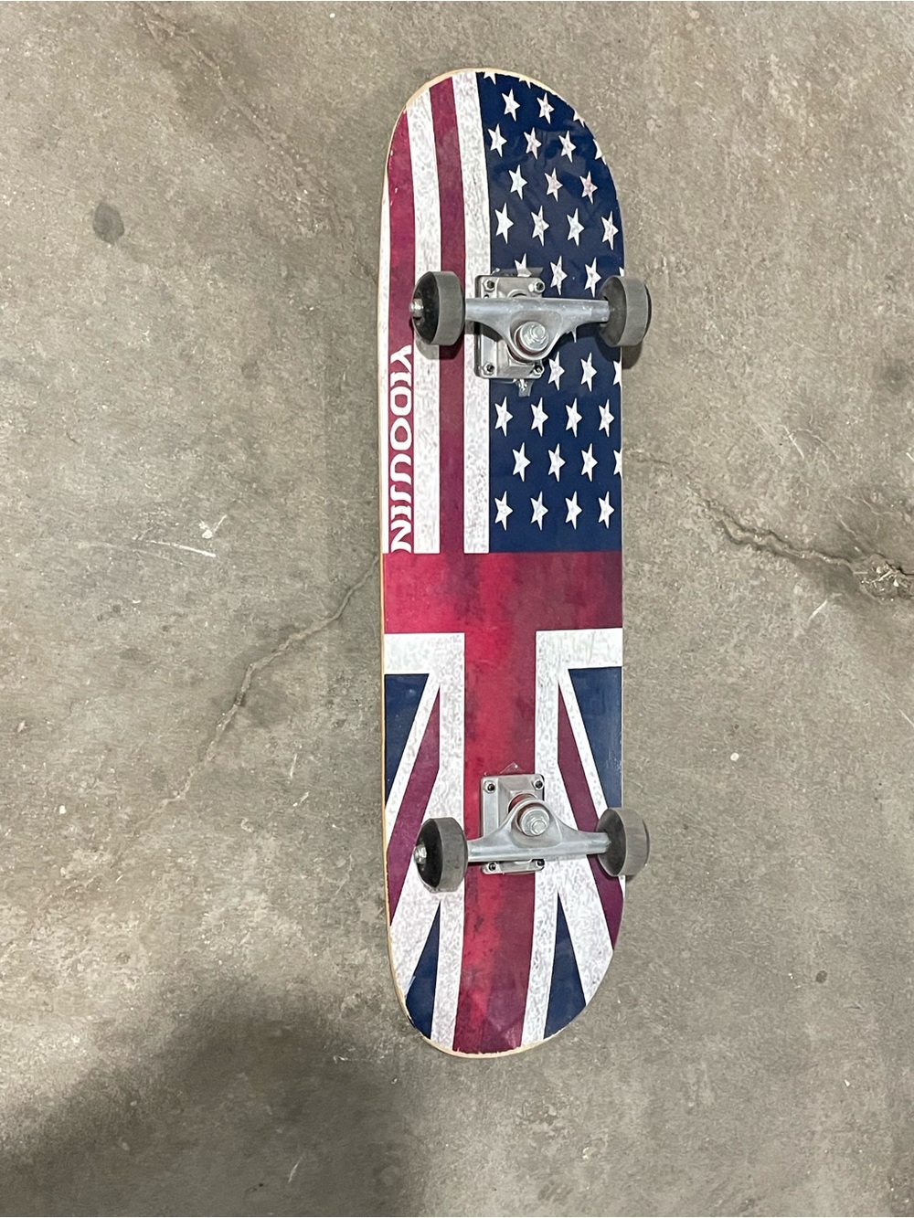 Union Jack & Stars Skateboard Deck - Patriotic Red, White & Blue
